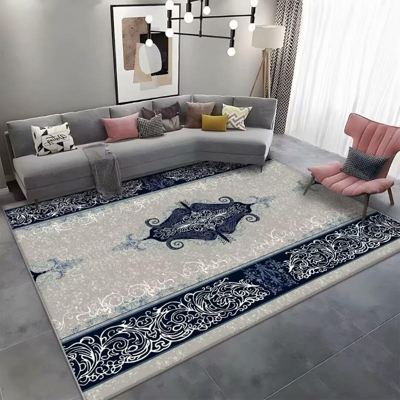 Classic Euro-American Foldable Carpet Washed Cotton Ethnic Area Rug for Living Room Bedroom Home Decor Non-Slip Easy To Clean