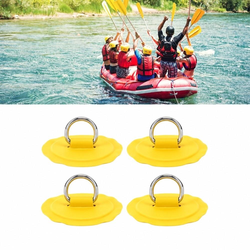 4PCS Round D Ring Patch 3.1 Inch Kayak D Ring Durable PVC Patch for Surfboard Stand Up Paddleboard