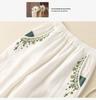 Women's Retro Embroidered Cotton-Linen Carrot Pants: 2024 Loose Harem Style for Spring, Summer, and Autumn
