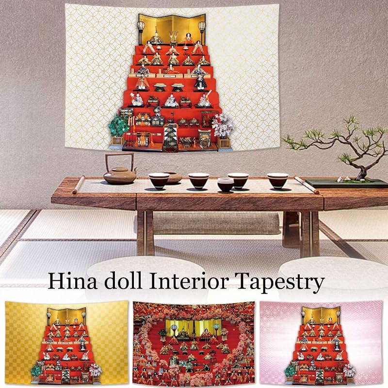 ND Tapestry for Hina Matsuri (Girls' Festival), Hina Dolls, Wall Decoration, Hanging Ornament, Entrance Decoration, Party, Photo Shoot, Cute, Stylish,