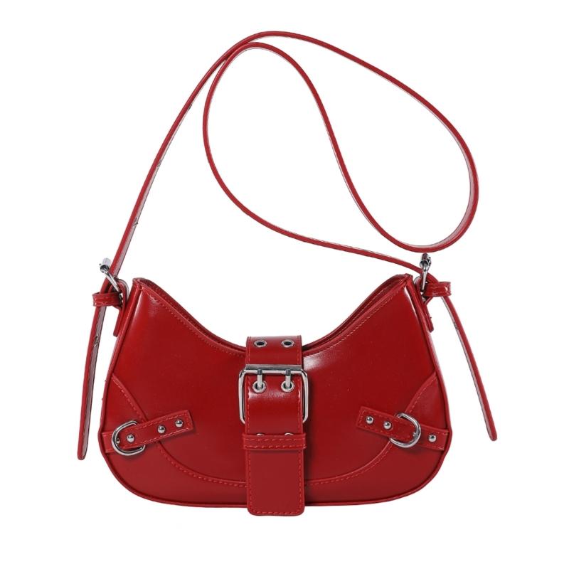 

Женская Милая Сумка Через Плечо Легкая Сумка на Плечо в Форме Луны с Регулируемым Ремешком для Вечеринки Путешествий красный