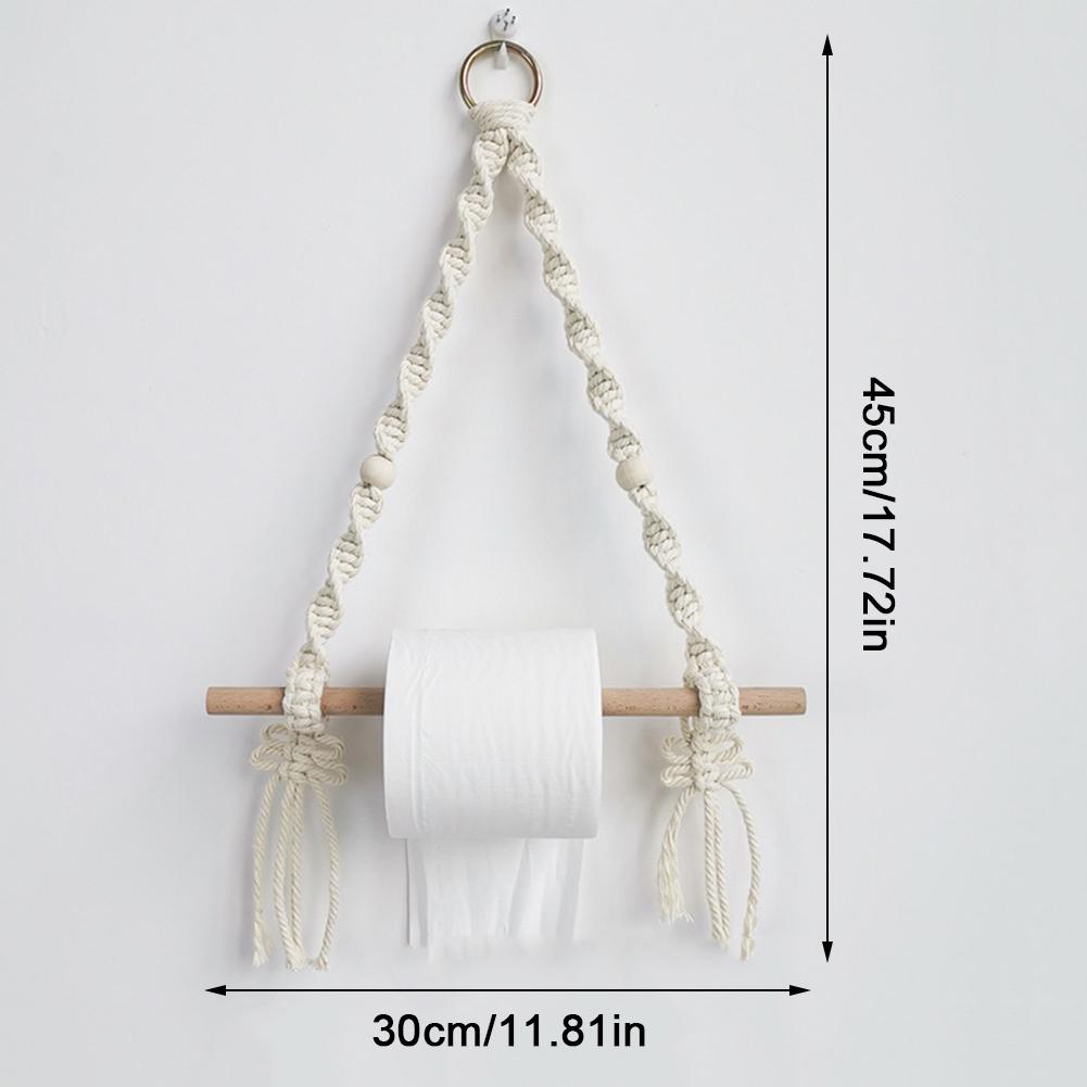 Nail-free Towel Hanging Rope Toilet Paper Holder Kitchen Bathroom Toilet Paper Holder Storage Rack Suction Cup Wall Mounted
