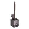 Toilet Brush and Holder, High-Density Nylon Brush Toilet Bowl Brush Set with Ergonomic Long Handle, Modern Bathroom