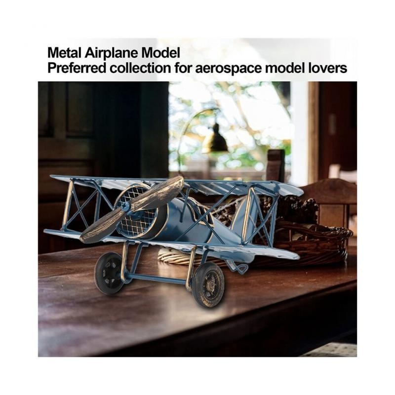 Flugzeugmodell-Dekoration, Vintage-Doppeldecker, Handgefertigte Heimdekorationen, Schreibtischdekoration, Schreibtischdekoration, Flugzeug