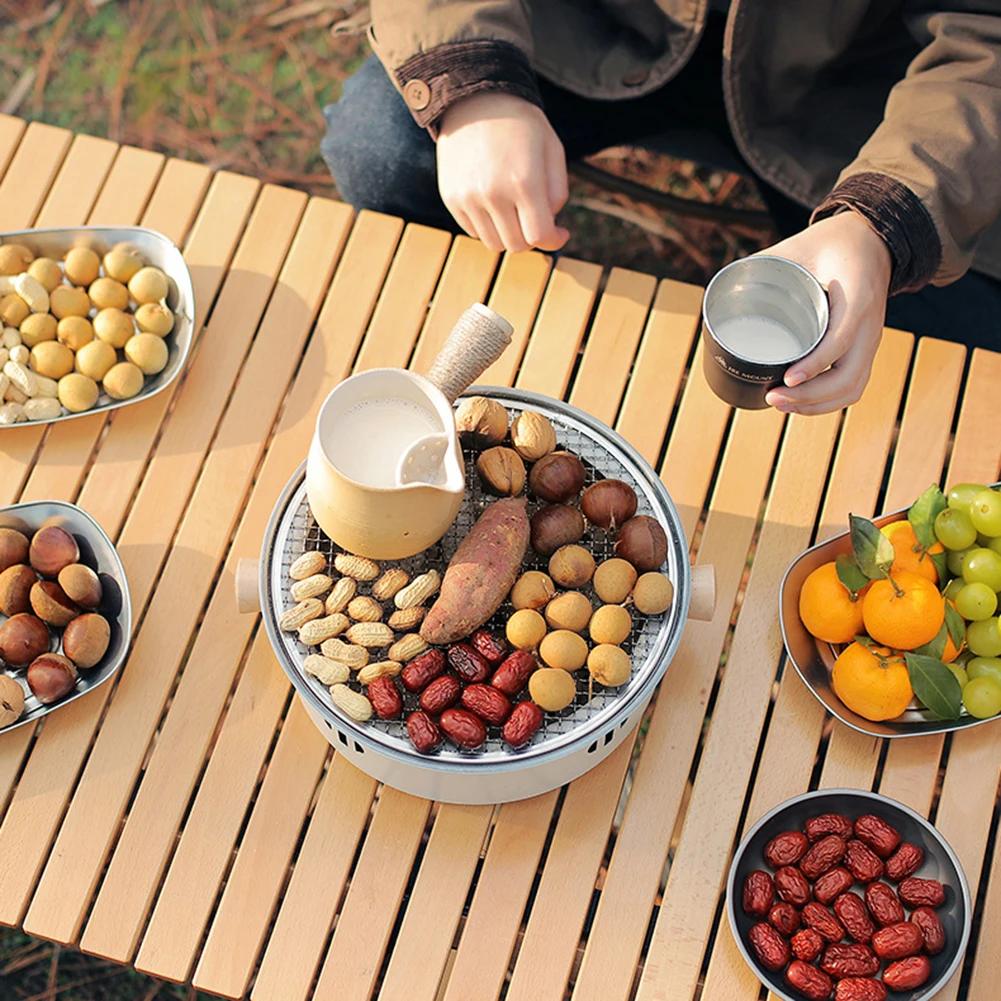Barbekü Kömür Izgarası Taşınabilir Kompakt Masa Üstü Barbekü Izgarası Izgara Ağı Kamp Izgarası Soba Çok İşlevli Açık Bahçe Terası için