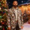Herren Hässlicher Weihnachten Kord Warmtaschen Anzugjacke Strickjacke Herren Freizeitanzug