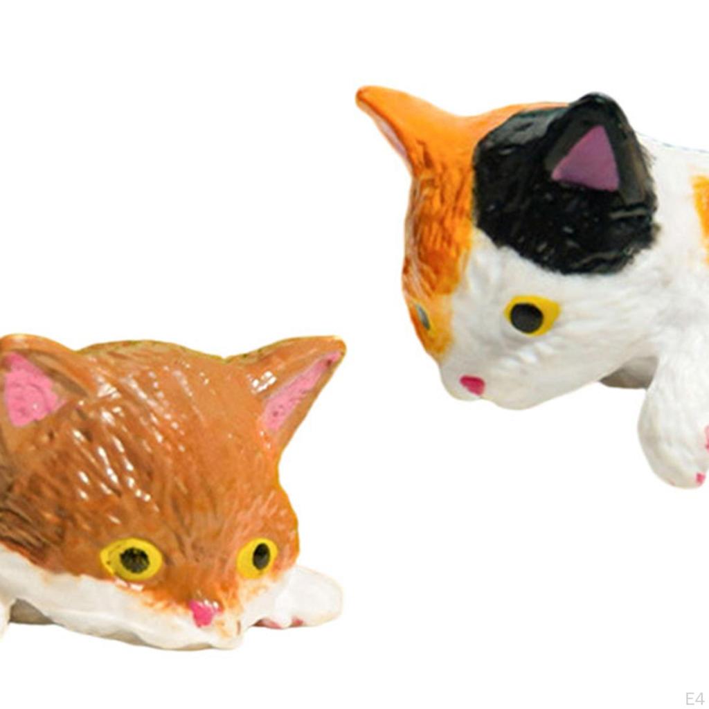 Cat Car Interior Accessories Figurines for Computer Display Adorable Crafts Decor Desk