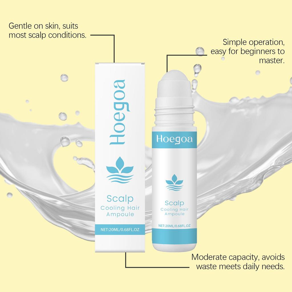 Hoegoa Peppermint Scalp Rolling Balls Essence - Gentle and soothing hair care essence for massaging the scalp.