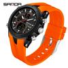 SANDA G Style Men Sport Watch Luxury Waterproof Chronograph Quartz Wristwatches LED Analog Digital Date Week Multifunction Clock