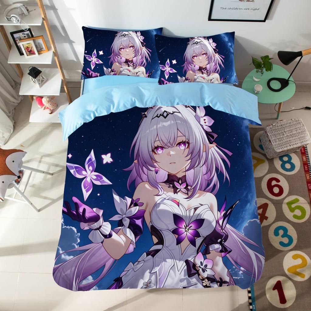 Anime Cartoon Pattern Duvet Cover Set 3pcs Honkai: Star Rail Bedding Set Single/twin Size Dormitory Decor Bedroom Decor for Teen