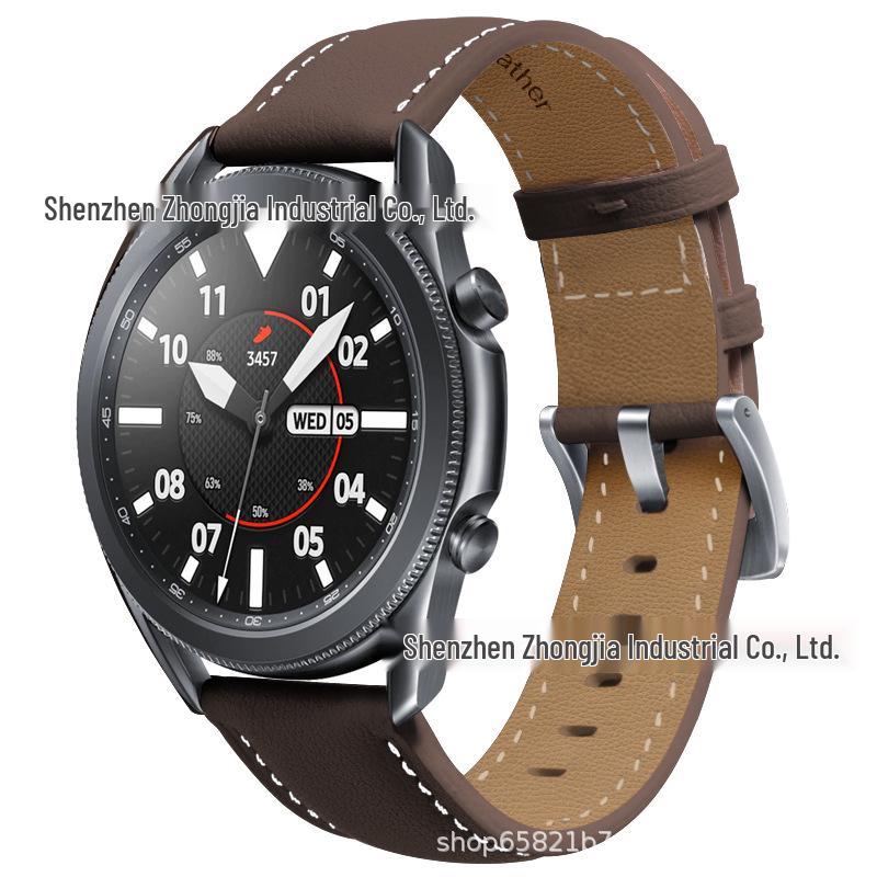 22mm Genuine Leather Strap for Samsung Galaxy 20, Huawei 46mm, and Xiaomi Sports Models