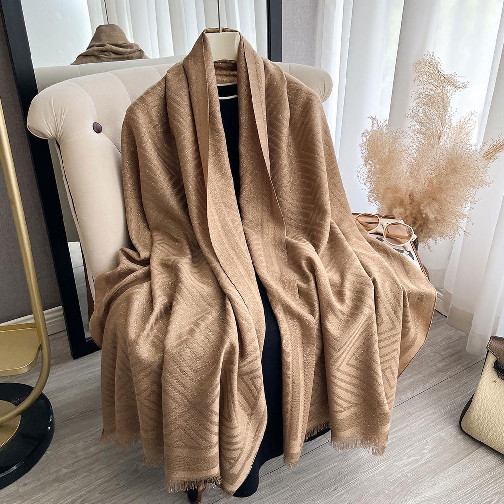 Spring And Autumn Thin Scarf Double-Sided Imitation Cashmere Scarf Women'S Four Seasons Shawl Advanced Sense Warm Versatile