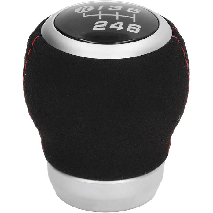 Manual Gear Shift Knob 6 Speed Gear Shift Knob Manual Shifter Head Automotive Body Parts Replacement for (Red Top) Black Top