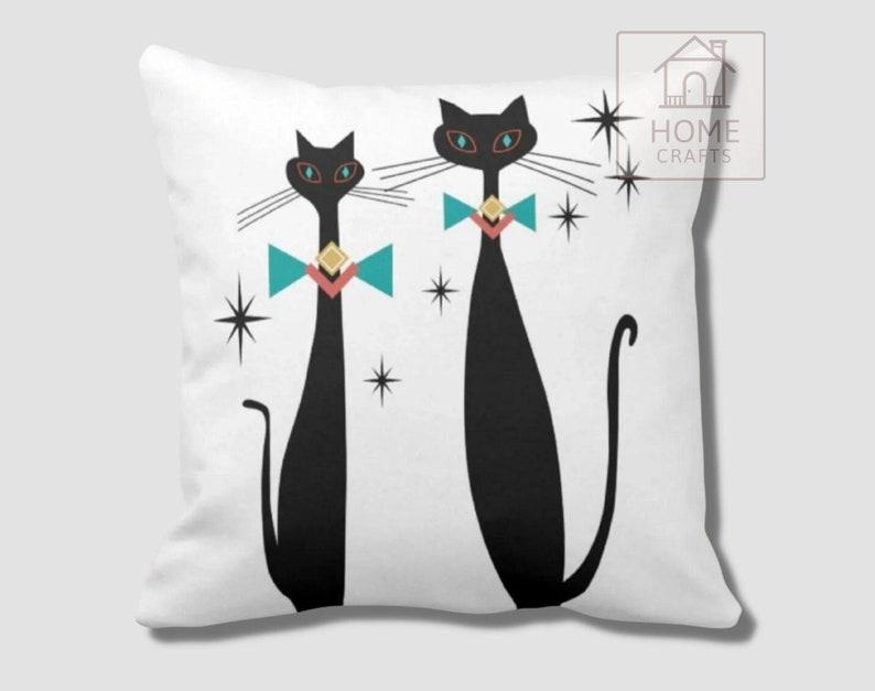

Cat Pillow Covers - Cute Black Cat Throw Pillow Cases, Animal Print Outdoor Cushion, Perfect For Home & Garden Decor double sided printing:35x35 cm (14x14 in)