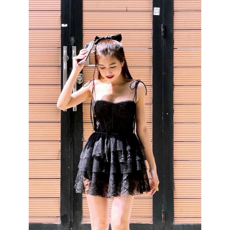 Vietnam Niche Style Heavy Industry Net Yarn Cake Suspender Skirt Lace