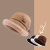 Soft Fluffy Fur Bucket Hat Windproof Winter Fisherman Hat Vintage Warm Cap  Riding
