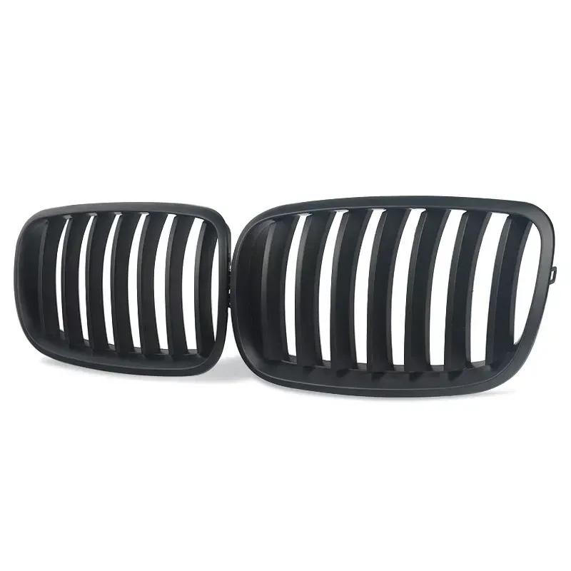For BMW X5 E70 X6 E71 2007-2013 Front Hood Kidney Bumper Racing Grille Mesh Single Slat Style Grill Car Replacement Accessories