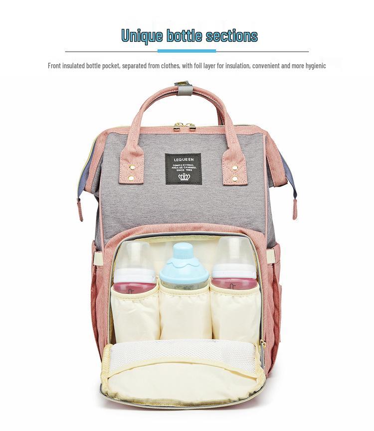 LEQUEEN Multifunctional Fashion Mummy Bag: Large Capacity Mom and Baby Backpack