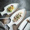 Ceramiczny talerz obiadowy Restauracja Kreatywny Talerz deserowy w kształcie ryby Naczynie na przekąski Talerz do sushi Talerz na rybę gotowaną na parze Jednokolorowe naczynia stołowe