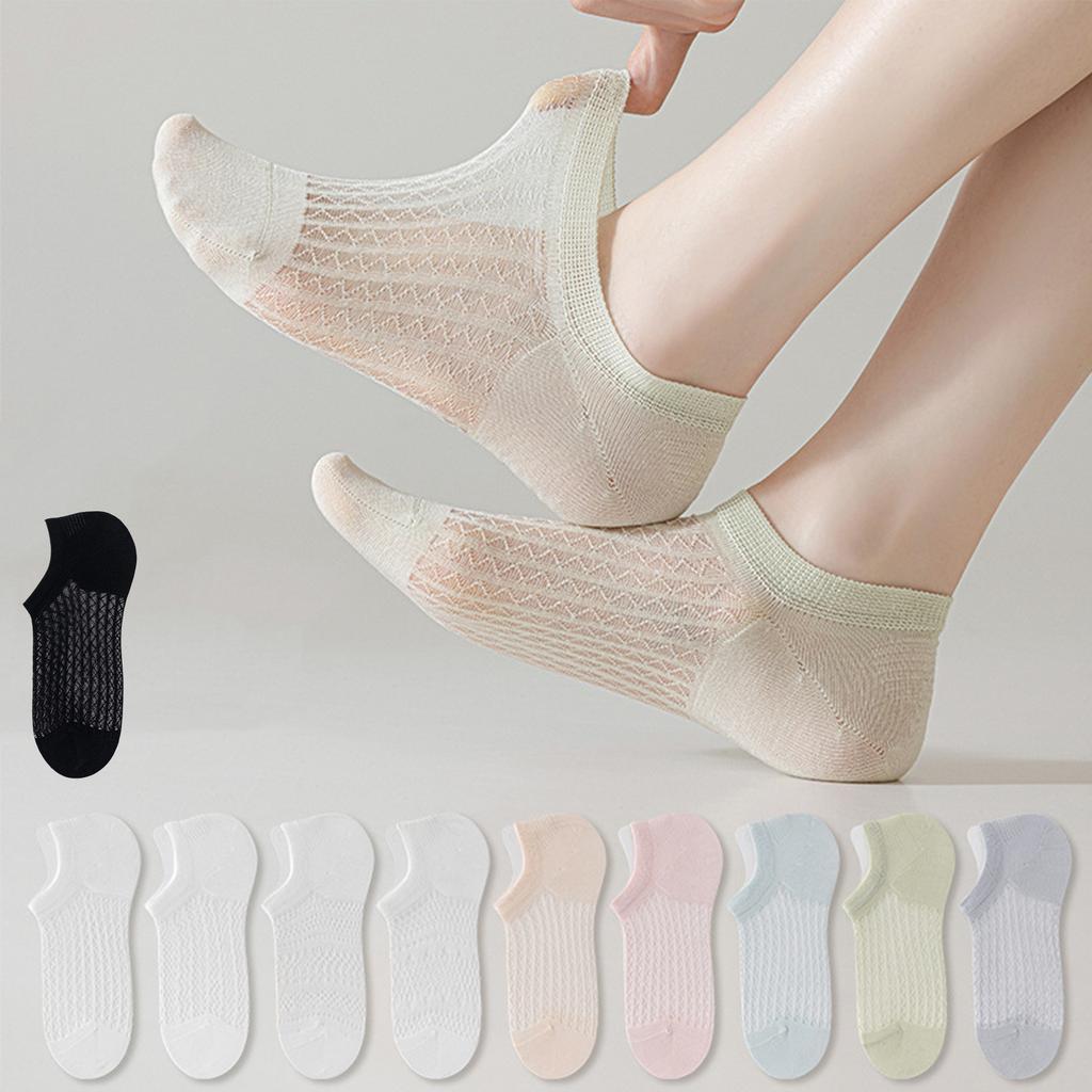 Women's Ultra Thin Hollow Mesh Breathable No Show Invisible Socks Lightweight Low Cut Ankle Socks for Daily Wear