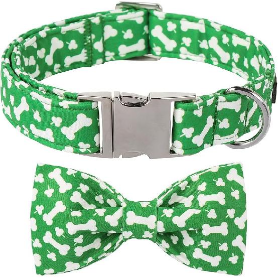 Lionet Paws Easter Dog Collar Bowtie, Adjustable Cotton Collar, Cute Dog Collar for Small Medium Large Dogs X-Small (Pack of 1)