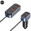 One Drag Six USB C Car Charger 6 Ports Extension 2 Type C 4 USB QC 3.0 PD Fast Charging Phone Charger 65.5W High Power Adapter