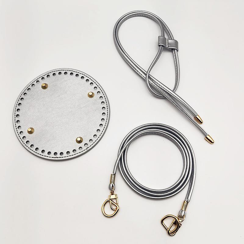 Set da 3 Pezzi Base Fondo Borsa Fatto a Mano in Ecopelle PU Base per Borsa a Secchiello con Tracolla per Borse Lavorate a Maglia Accessori per Borse all'Uncinetto Fai-da-Te