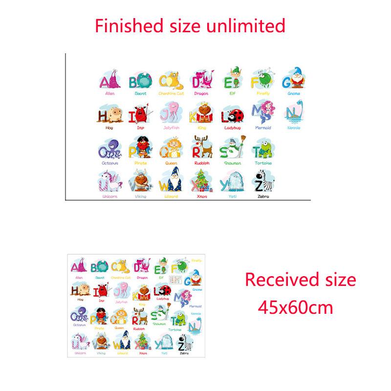 26 Alphabet Stickers English Words Cartoon Animals for Kids Room Kindergarten Classroom Wall Decoration