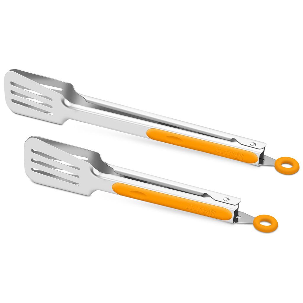 1 stainless steel barbecue tongs - non-slip long handle, suitable for grilling, baking, salads, and ice cubes, kitchen utensils