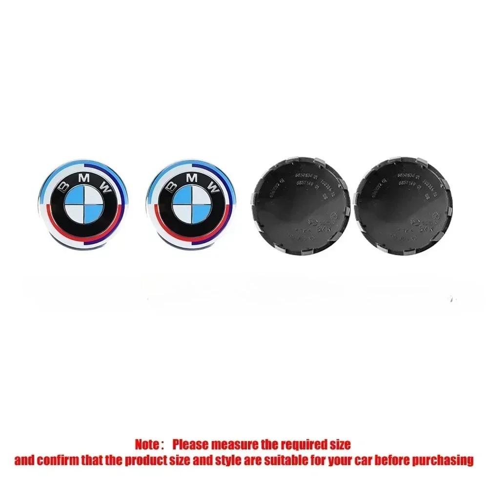 GTJK9 4PCS 56/68mm ABS Wheel Center Caps for BMW 50th Anniversary | Hub Cover for X1/X3/X5/X7 & 1/2/3/5/7 Series Models.