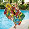 Tom&Jerry Flat Print Beach Towel Microfiber Soft Absorbent Bath Towel for Beach Pool Camping Summer Holiday Gift