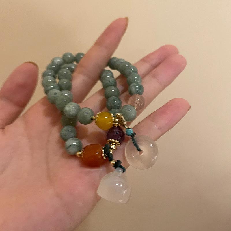 Chalcedony round lotus pod beaded bracelet new Chinese light luxury versatile bracelet fashion temperament high-end jewelry