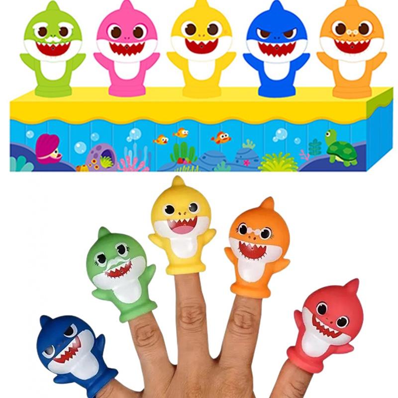 Baby Shark Cute Finger Puppet Safe Plastic Kids Toys Educational Gift Playtime