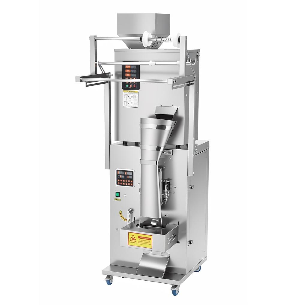 Powder Filling and Sealing Machine, 10-500g Automatic Particle Granule Packaging Machine, Stainless Steel, Intelligent Weighing Filling Sealing, for