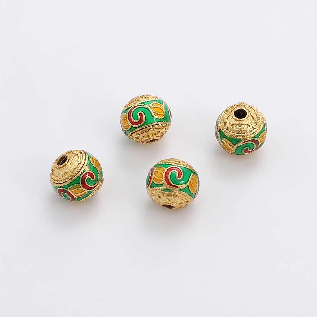 Perline Dorate Sabbiate in Ottone Diamante Intagliato Distanziatore Perline Sfuse Per Collana Braccialetto Fai da Te Gioielli Artigianato Accessori