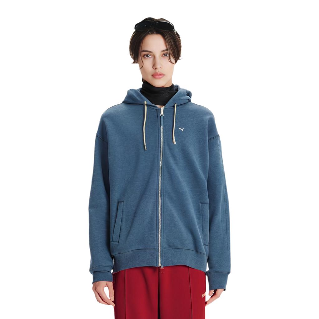 Puma Navy Serie Einfarbig Lässig Durchgehender Reißverschluss Langarm Kapuzenjacke Unisex Jacken Deep-Space-Blau 623130-56