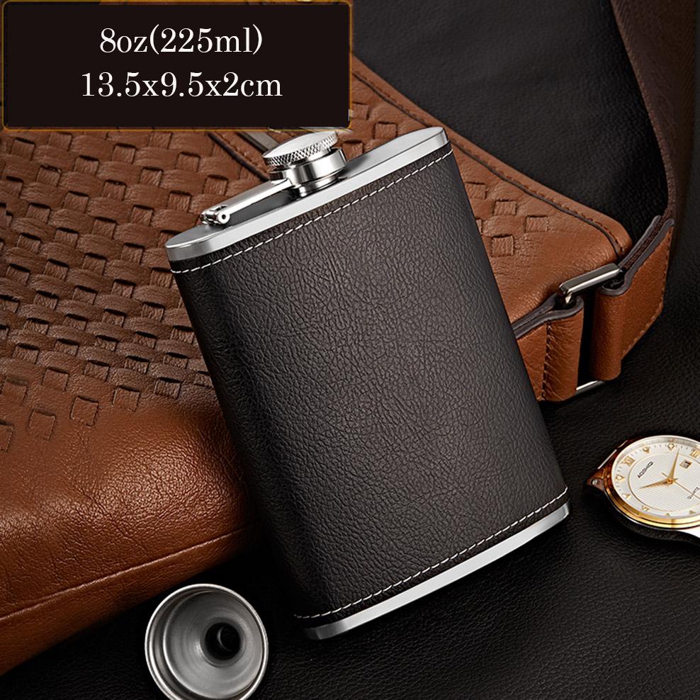 8oz, 304 Stainless steel Hip Flask for liquor, Russian alcohol bottlet with funnel, Mini flat flagon, Portable wine set
