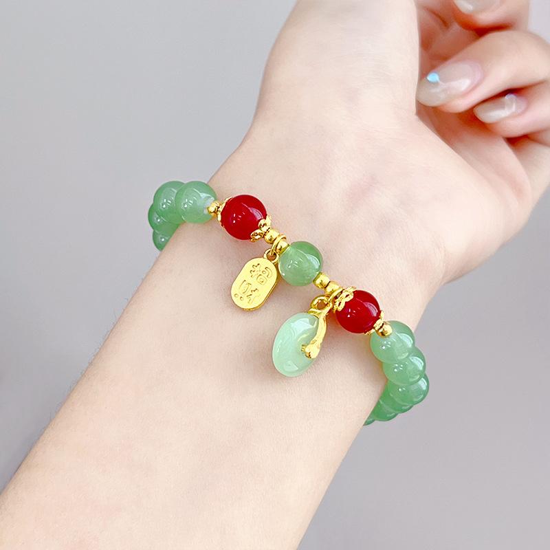 Korean Pink Crystal Flowers Butterfly Pendant Beaded Bracelet For Women Sweet Beads Chain Bracelets Girlfriend Jewelry Gifts