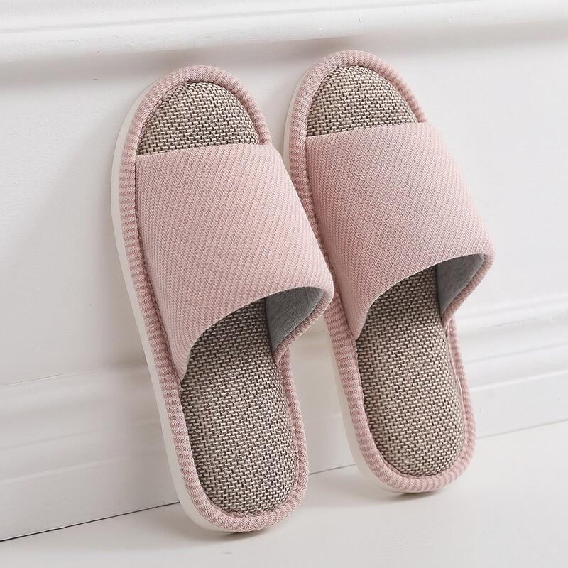Guoluofei Unisex Linen Indoor Slippers 38-39