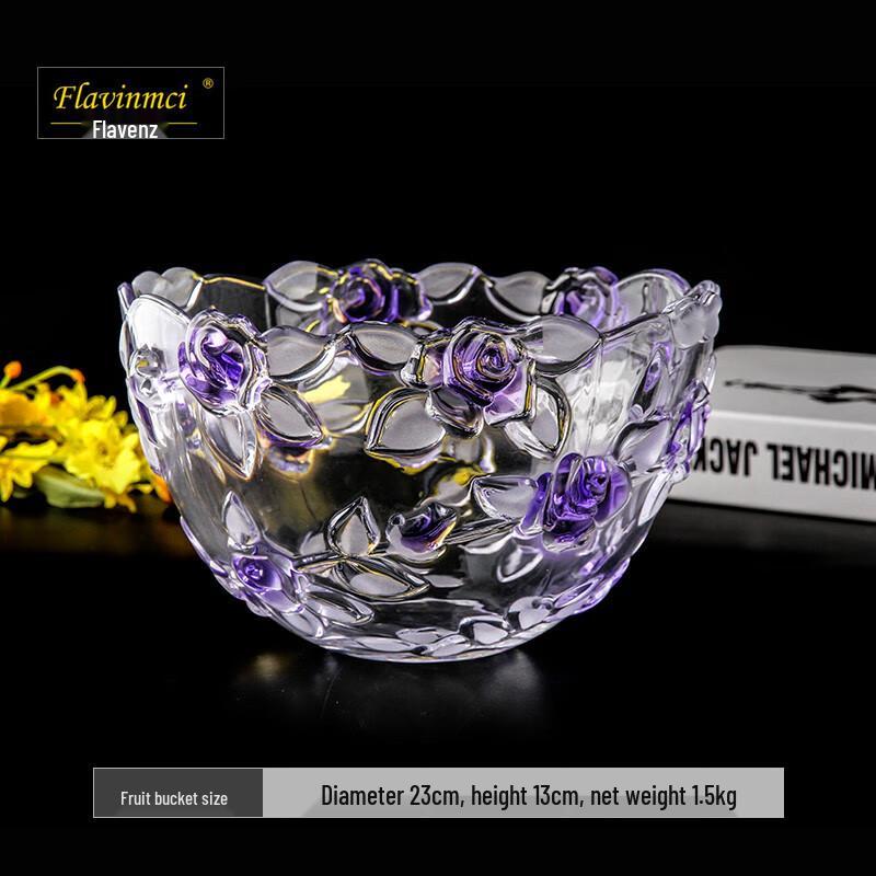Obstschale aus europäischem Stil mit Rosen-Kristallglas