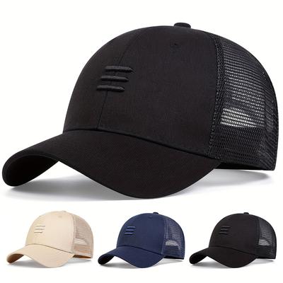 Chapeau d'été à séchage rapide pour homme Casquette de Baseball de Loisirs d'extérieur Trois Broderies respirant Casquettes en Maille réglable Chapeaux Hip Hop gorras