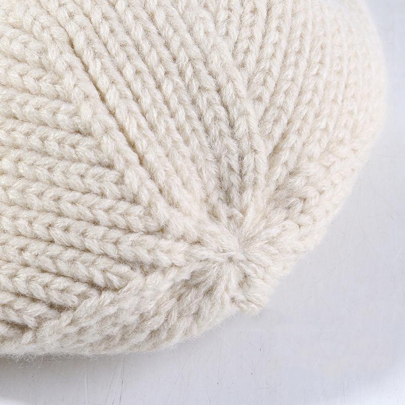 Bow Tie Knitting Cap Hat Woolen Yarn Cuff Knit Beanie Casual Fleece Warm Knitted Hat