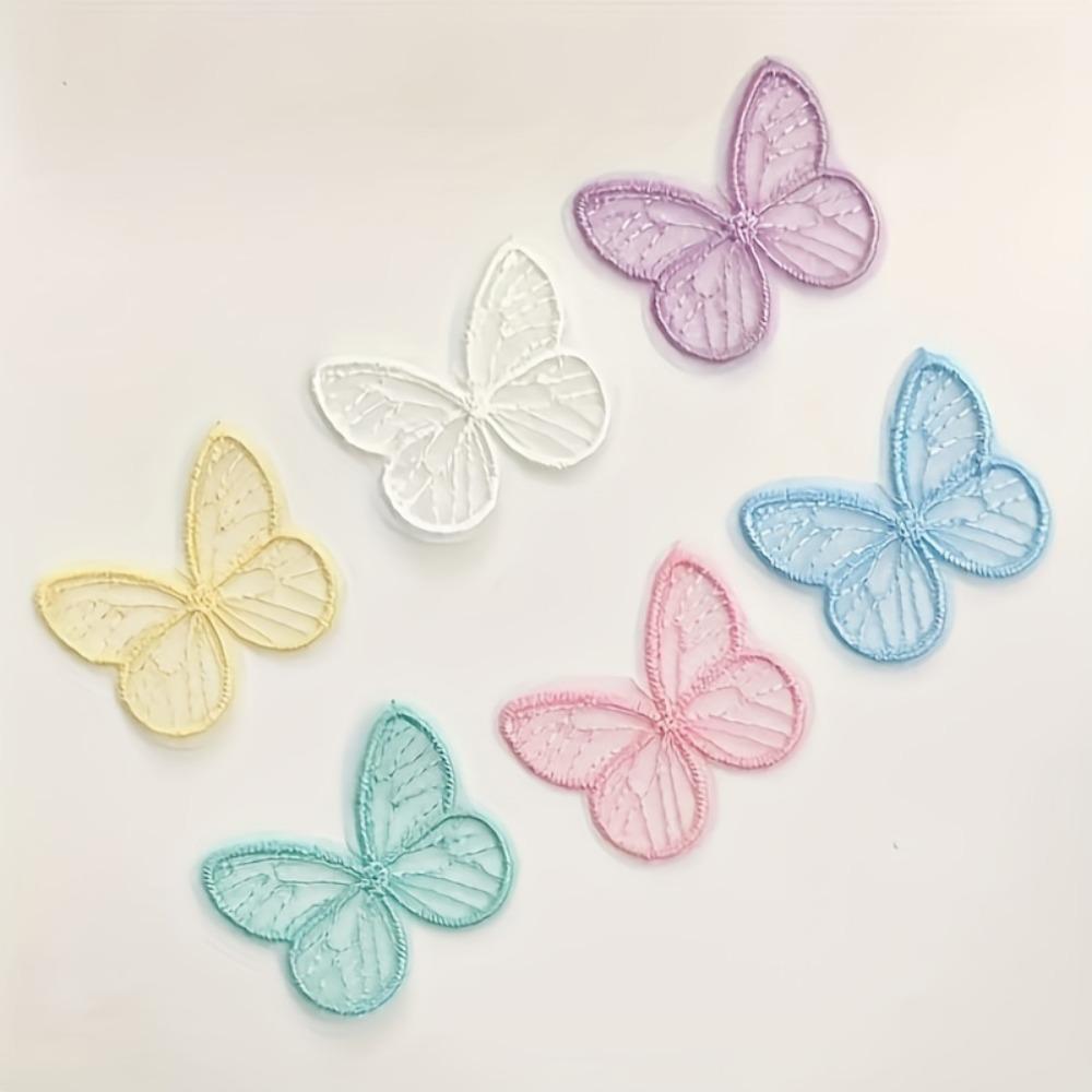 10/20 Pack Butterfly Applique Patches, Colorful Embroidered Organza Lace Butterflies Butterfly Fabric for DIY Sewing.