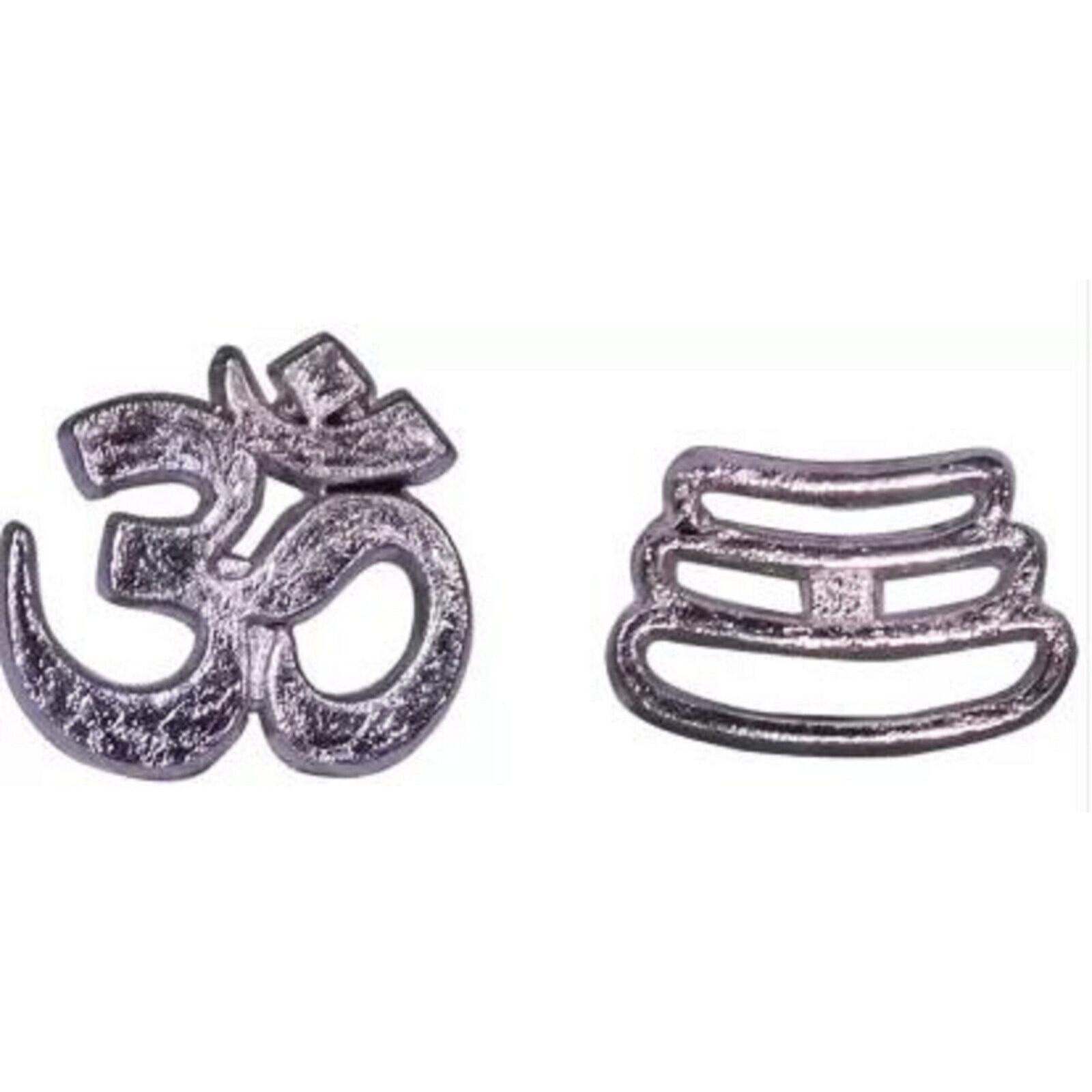 

@ Indian Traditional Om & Tripun Tika Stamps Silver Color Zr451-60%Off