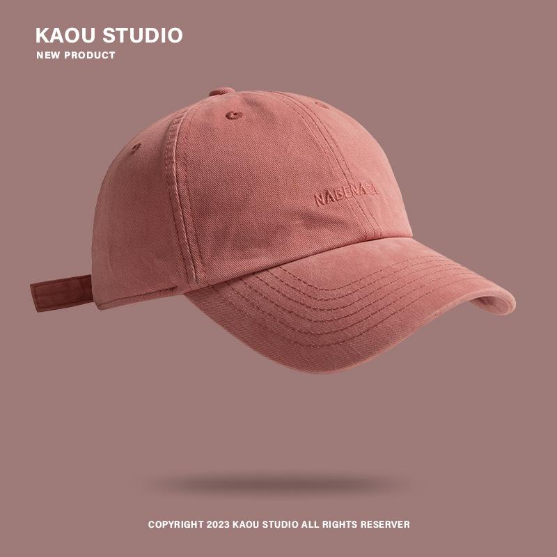 Hat Embroidery Peaked Cap Women's Face Small Summer Sunscreen Shade Baseball Cap Men's Soft Top