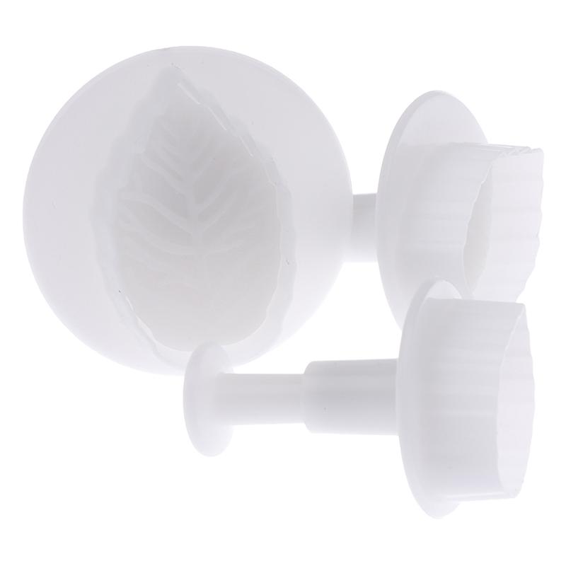 3 ks/sada růžových listů, pístových řezaček, dortových fondánů, zdobení, formy na cukrářské výrobky