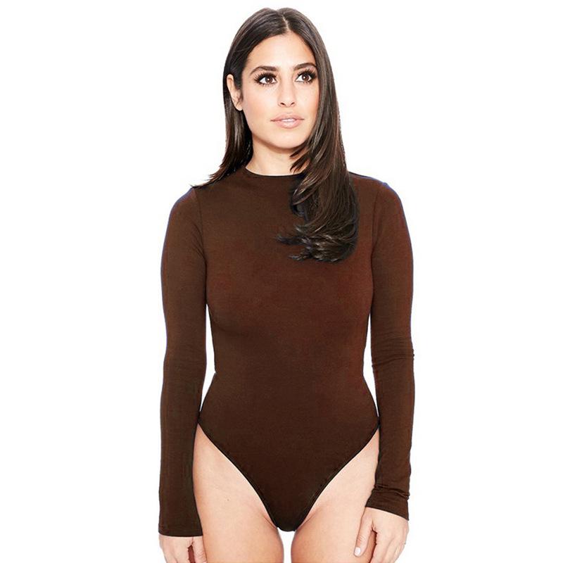 2024 Fall/Winter Long-Sleeve Round-Neck Casual Bodysuit - European/American Style