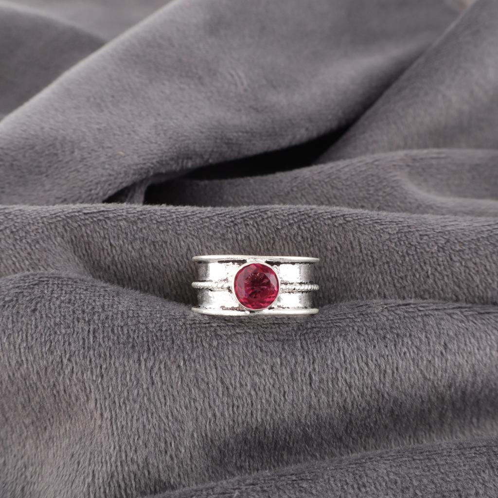 Pink Rubellite Gemstone Jewelry, 925 Sterling Silver Ring, Handmade Charming Ring, Bohemian Rubellite Ring For Grandma Gift