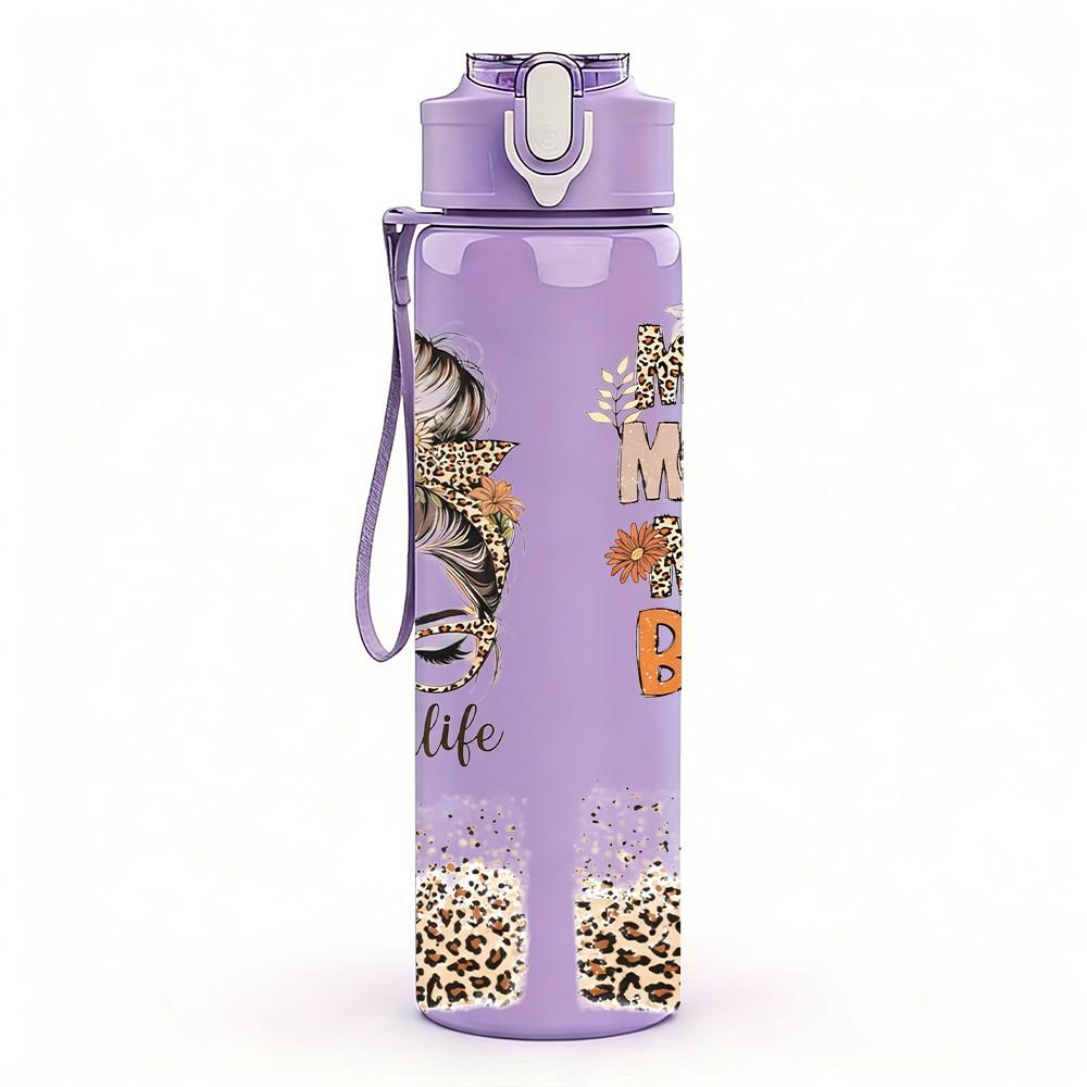1PC Hair Stylist Girl Salon Quote Print 750ml Color Plastic Sports Water Bottle Leakproof Flip Straw Lid Suitable for Sports Office Home Use