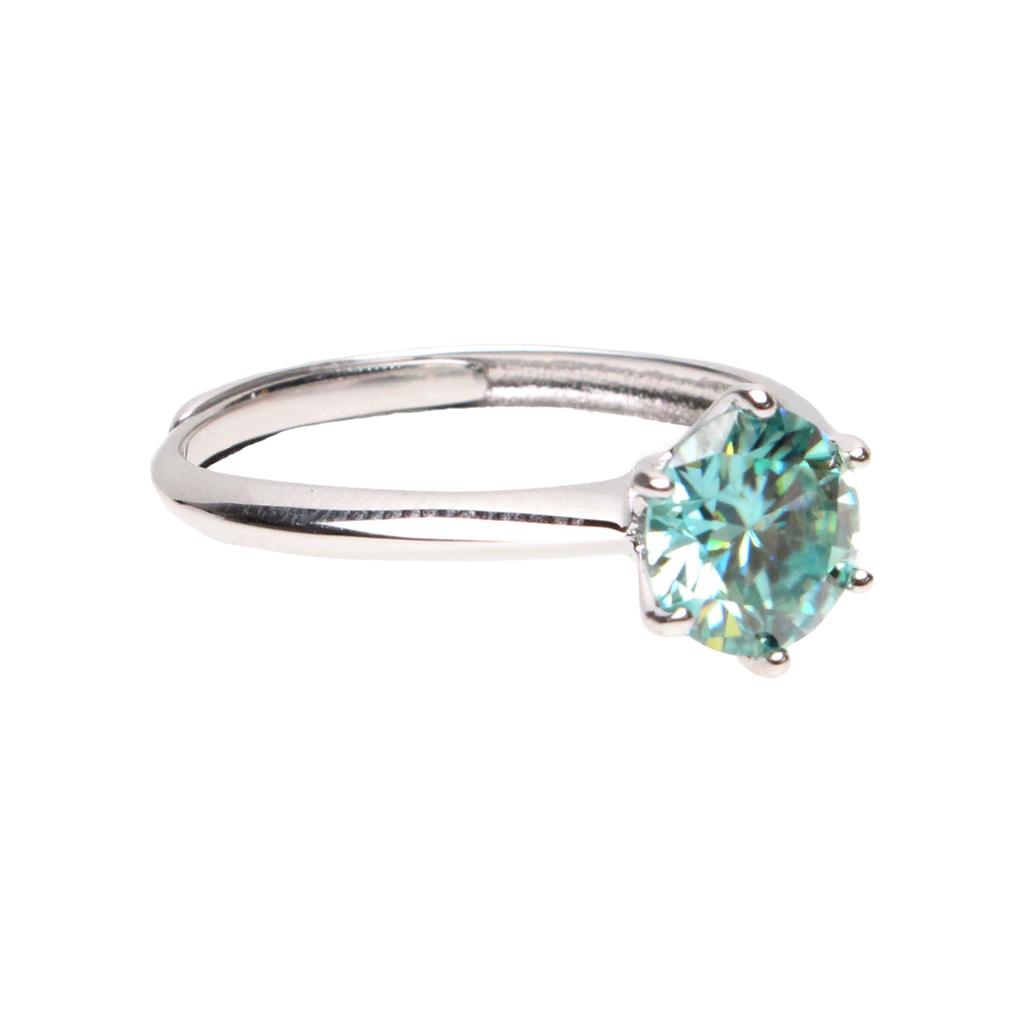 Bien Vetu Blue Moissanite Ring 1 Carat Simple 179